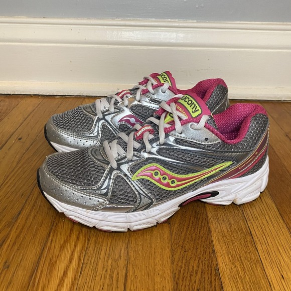 Saucony Shoes - Saucony Cohesion Shoes Womens Size 6 Gray Pink Running Wide Sneakers Athletic